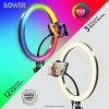 12-inch LED RGB Ring Light Studio Kit with Special Effects; Black