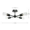 Vane 4-Light Matte Black Flush Mount Ceiling Light, 66008