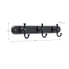 Holbrook 18" Hook Rack With 3 Hooks, Oil Rubbed Bronze
